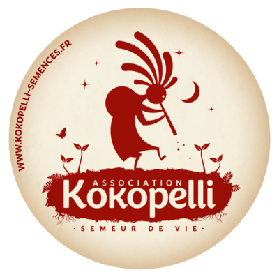 Nouvel autocollant Rond Logo Kokopelli