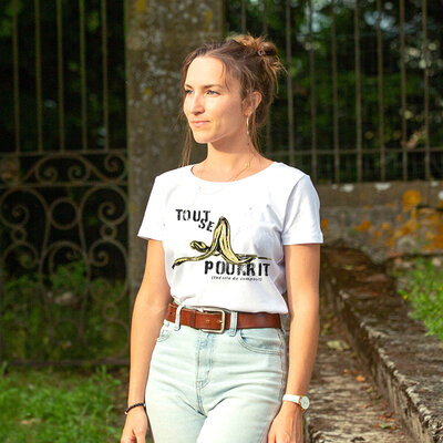 T-Shirt Femme Blanc "Tout se Pourrit"