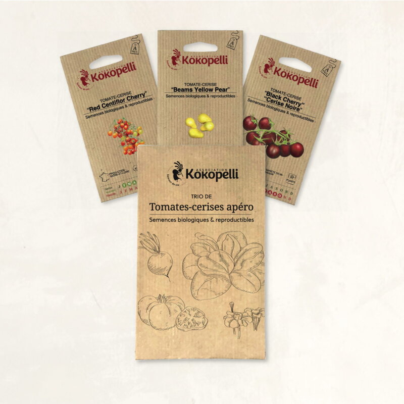 Assortiments Fertiles - Tomates-cerise apéro - 3 sachets de graines bio à semer