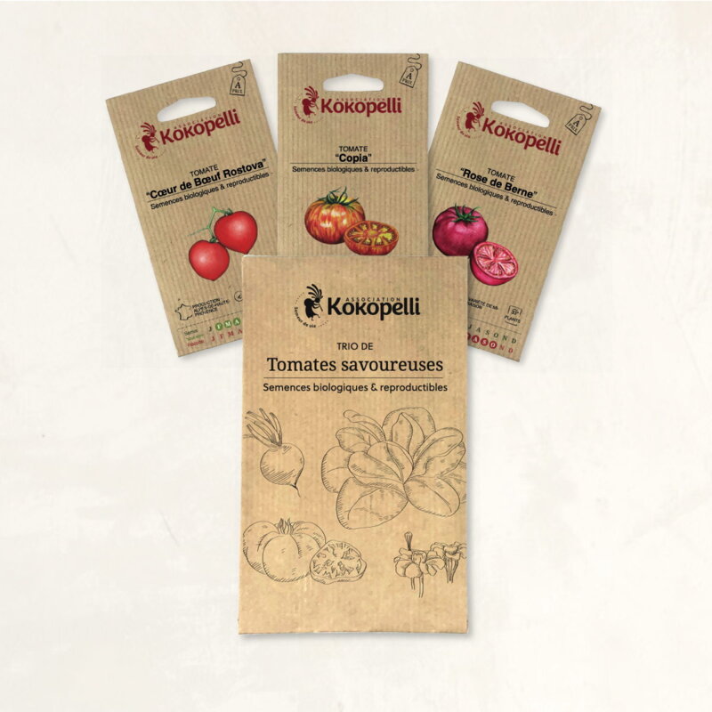 Assortiments Fertiles - Tomates savoureuses - 3 sachets de graines bio à semer