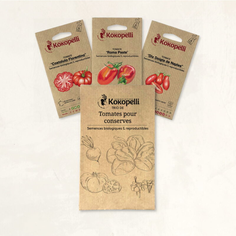 Assortiments Fertiles - Tomates pour conserves - 3 sachets de graines bio à semer