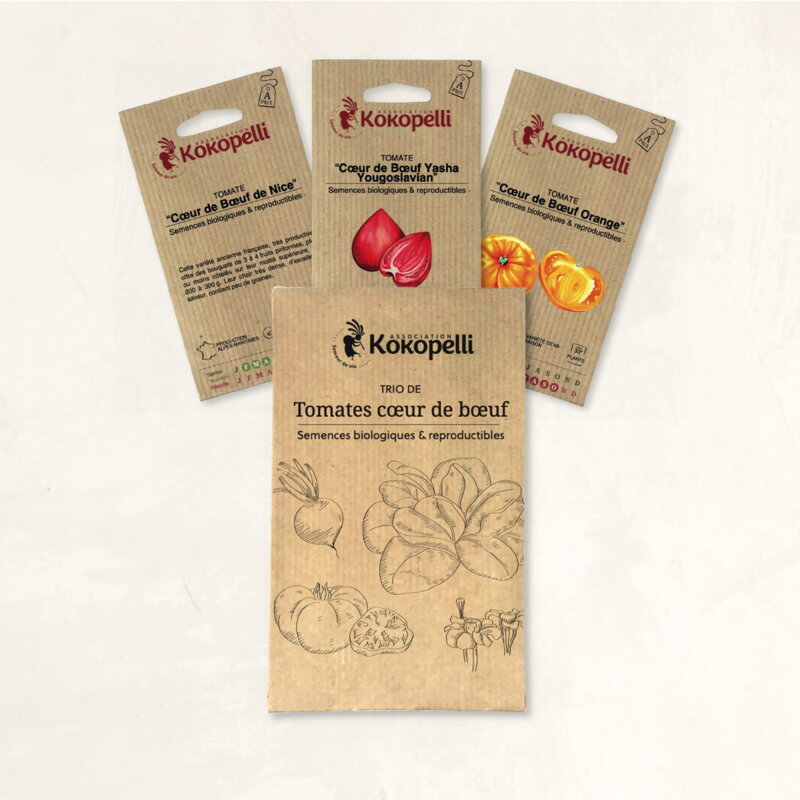 Assortiments Fertiles - Tomates Cœur de Bœuf - 3 sachets de graines bio à semer