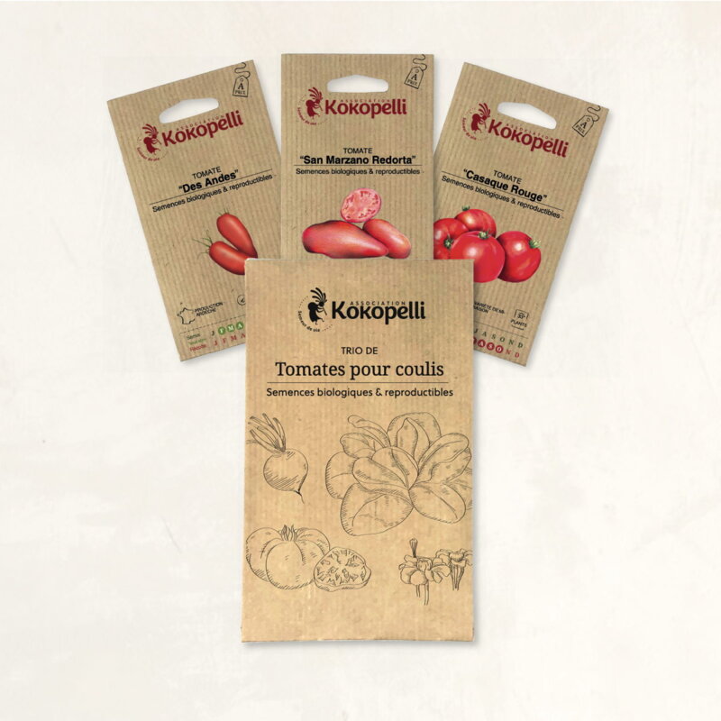 Assortiments Fertiles - Tomates pour coulis - 3 sachets de graines bio à semer