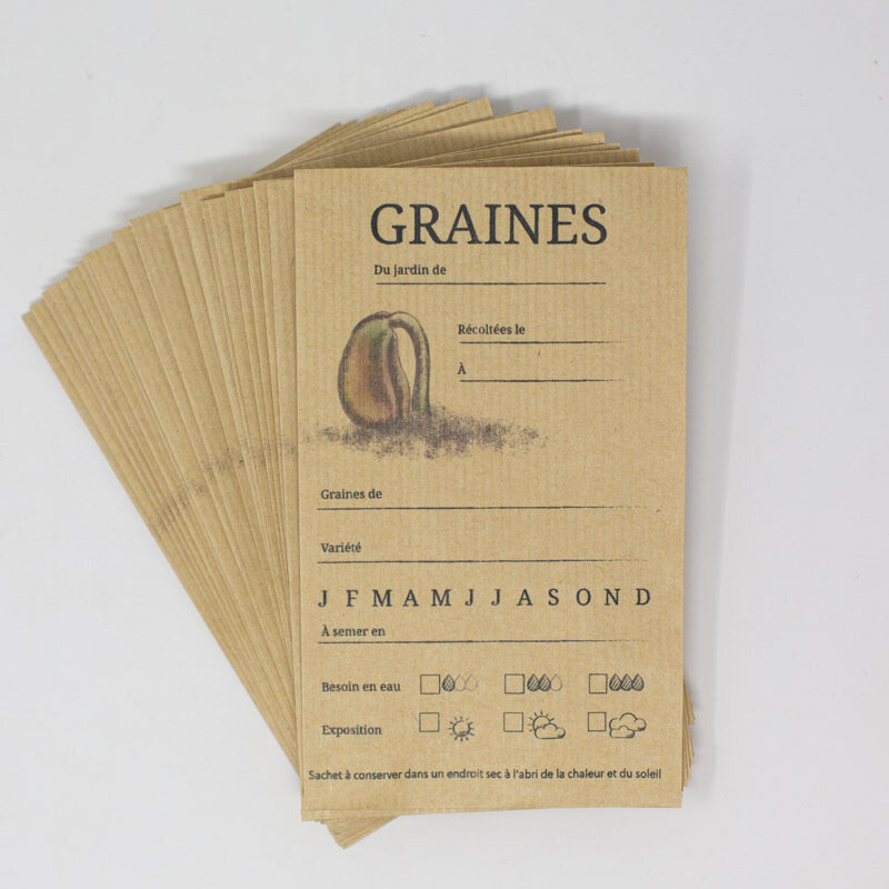 Accessoire de semis - Sachets de conservation « Graines du jardin » - Lot de 20