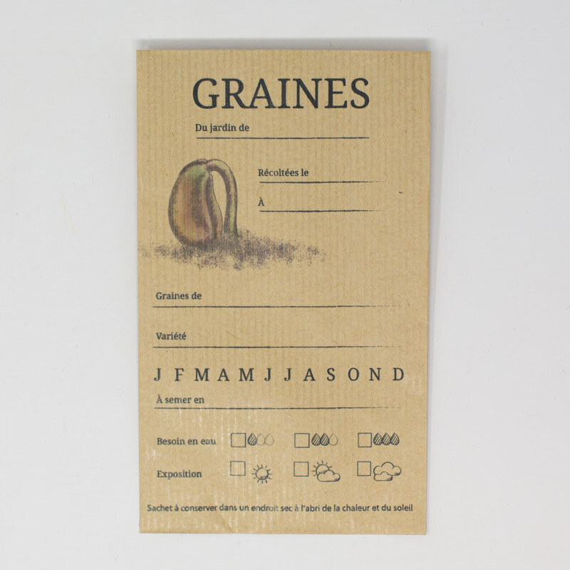 Accessoire de semis - Sachets de conservation « Graines du jardin » - Lot de 20