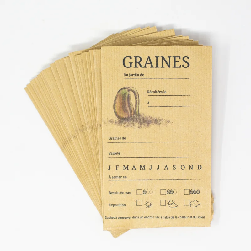 Conserver ses graines - Sachets de conservation « Graines du jardin » - Lot de 20