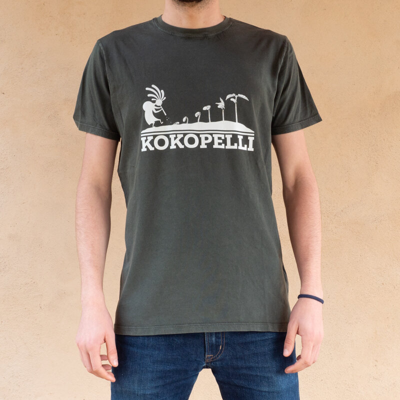 T-Shirts adultes - T-shirt Kokopelli mixte stone wash vert stone wash vert, taille S