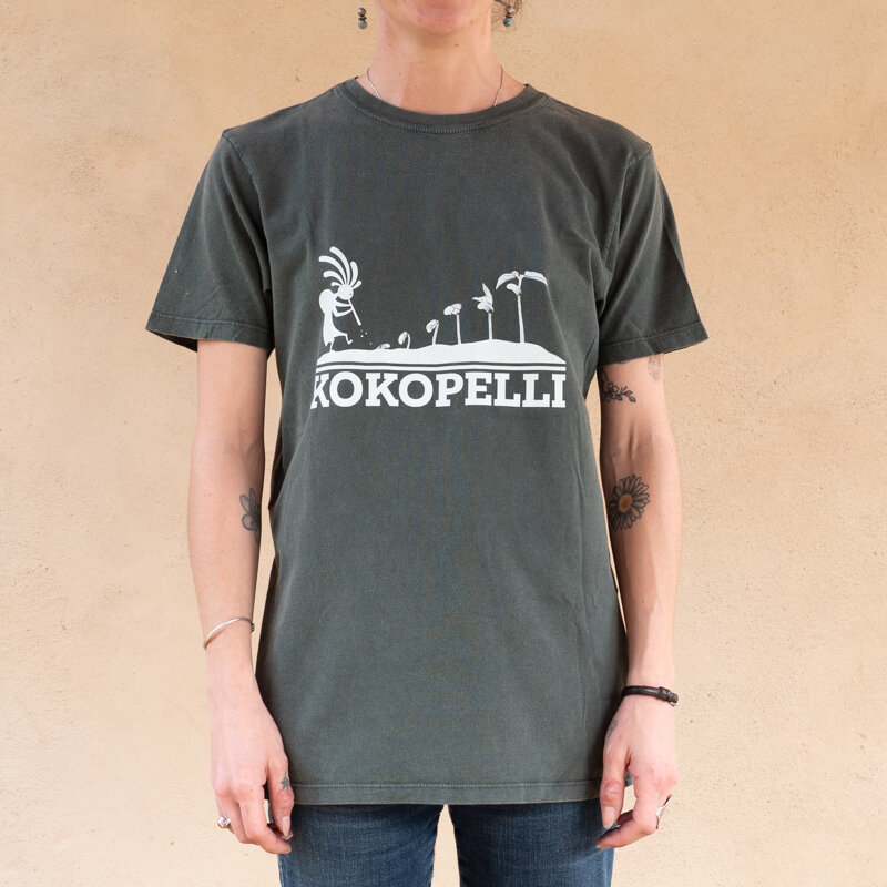 T-Shirts adultes - T-shirt Kokopelli mixte stone wash vert stone wash vert, taille XL