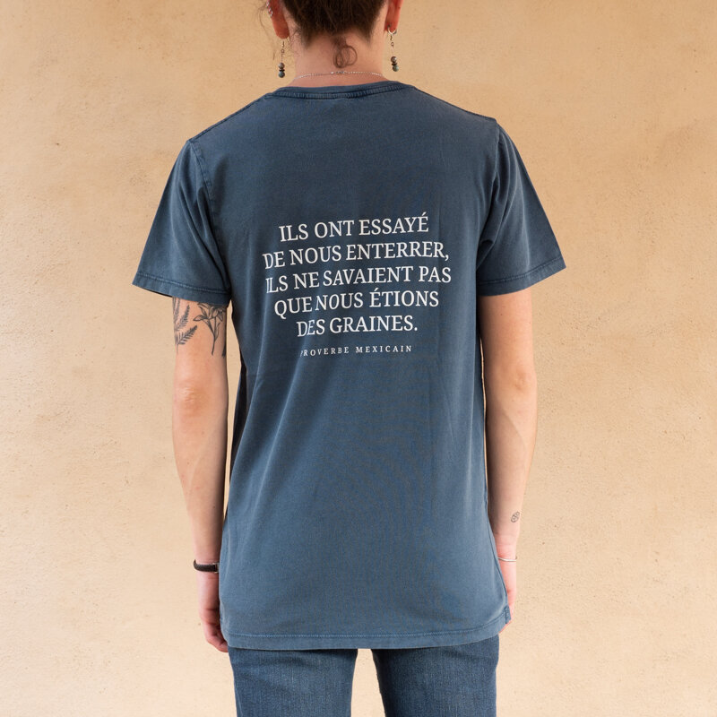 T-Shirts adultes - T-shirt Kokopelli mixte stone wash bleu jean stone wash bleu jean, taille M