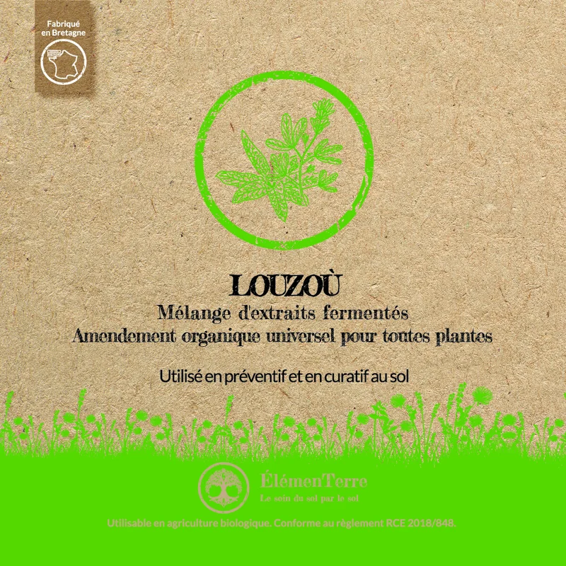 Dépolluer & améliorer les sols - Mélange de purins Louzoù préparation des sols AB 1,5 L