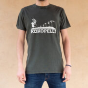 T-shirt Kokopelli mixte stone wash vert