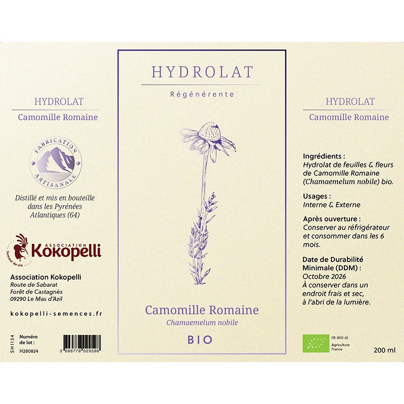 Body care - Organic Roman Chamomile Hydrolate - 200 ml