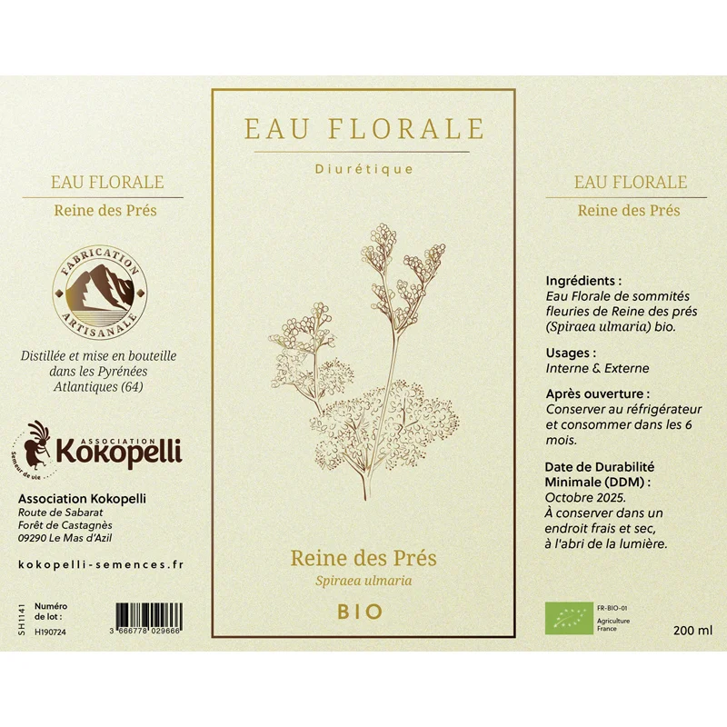 Soins pour le corps - Eau florale de Reine-des-prés - 200 ml