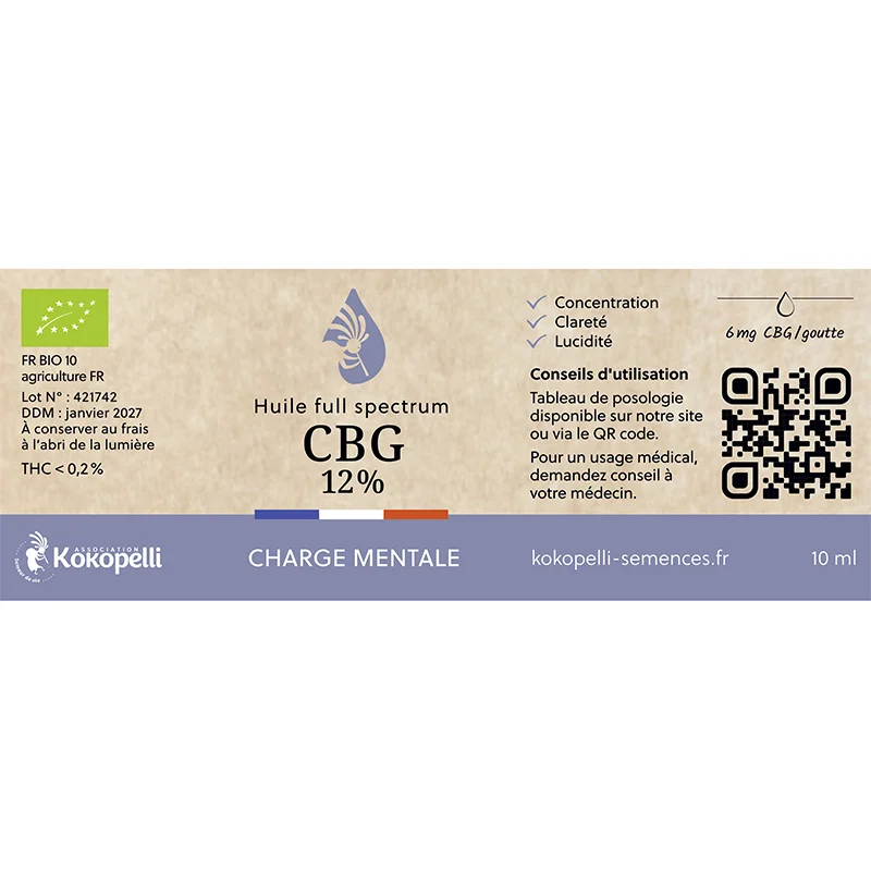 Huiles de CBD & CBG - Huile CBG 12% bio 10 ml