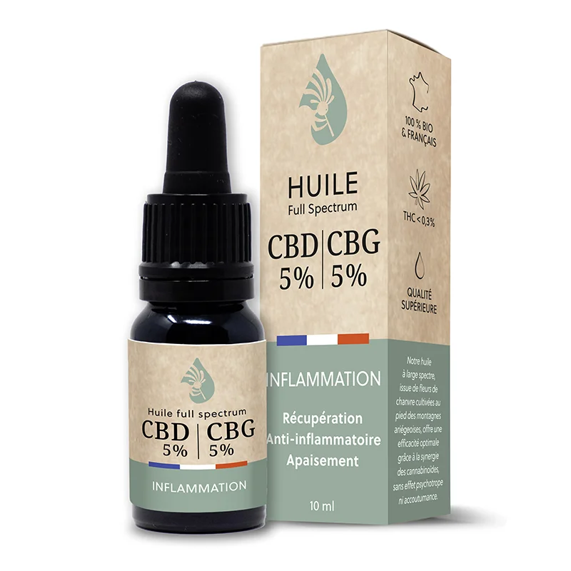 Huiles de CBD & CBG - Huile CBD 5% X CBG 5% bio 10 ml