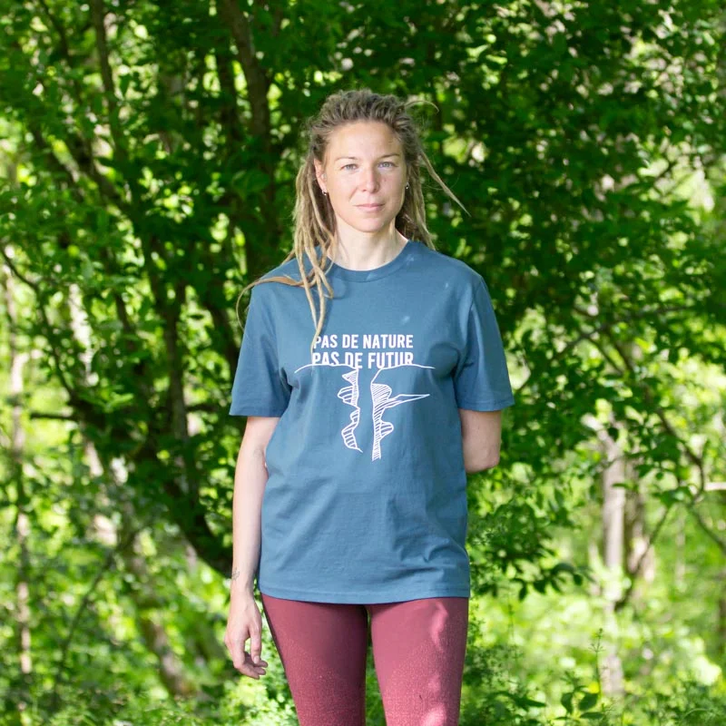 Adult T-Shirts - Mixed Militant T-shirt "No nature" petrol blue Militant mixed T-shirt "Pas de nature" petrol blue size M