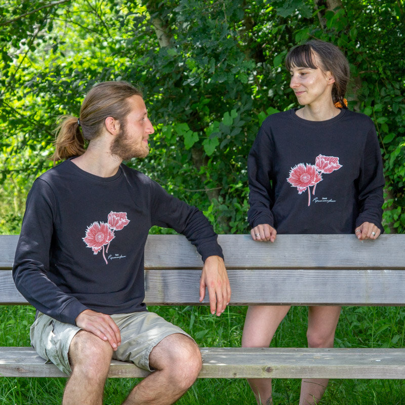 Sweats adultes - Sweat mixte noir Monochrome Pavot noir, taille XS