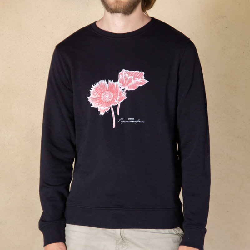 Sweats adultes - Sweat mixte noir Monochrome Pavot noir, taille XXL